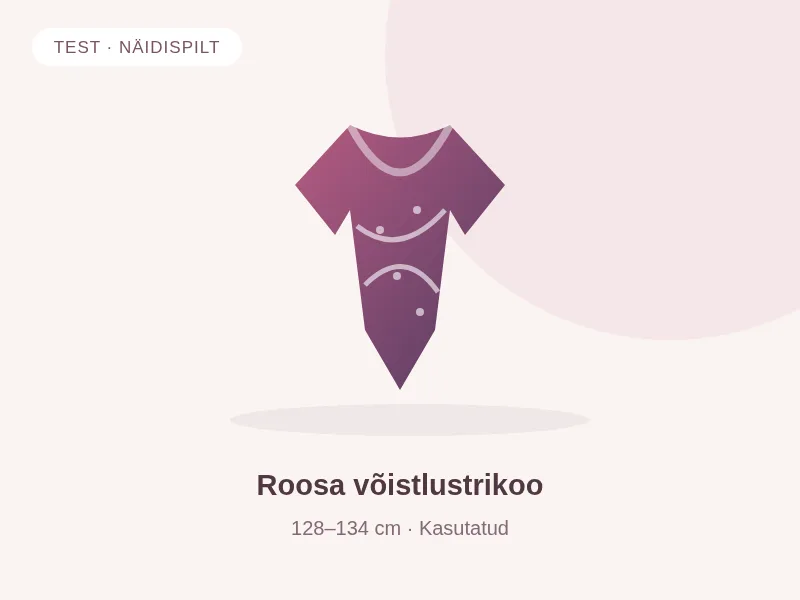 TEST · Roosa võistlustrikoo