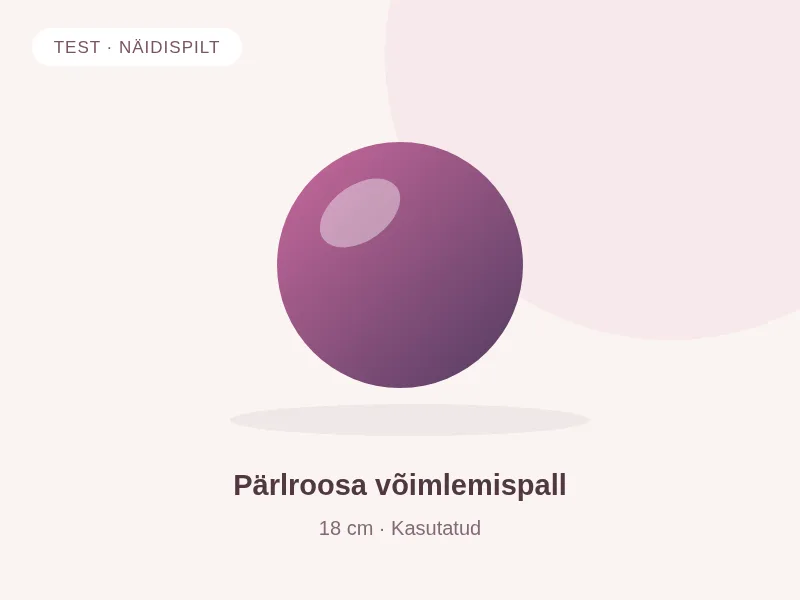 TEST · Pärlroosa võimlemispall